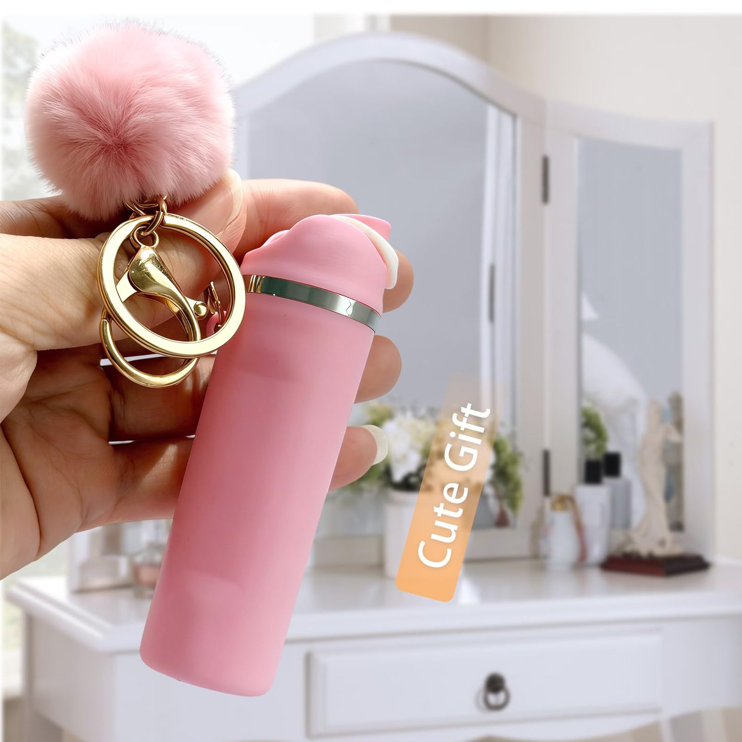 Pyotivol Mini Owala Water Bottle Keychain,Cute Chapstick Holder Key Chain Charms Backpack for Women Man Girls