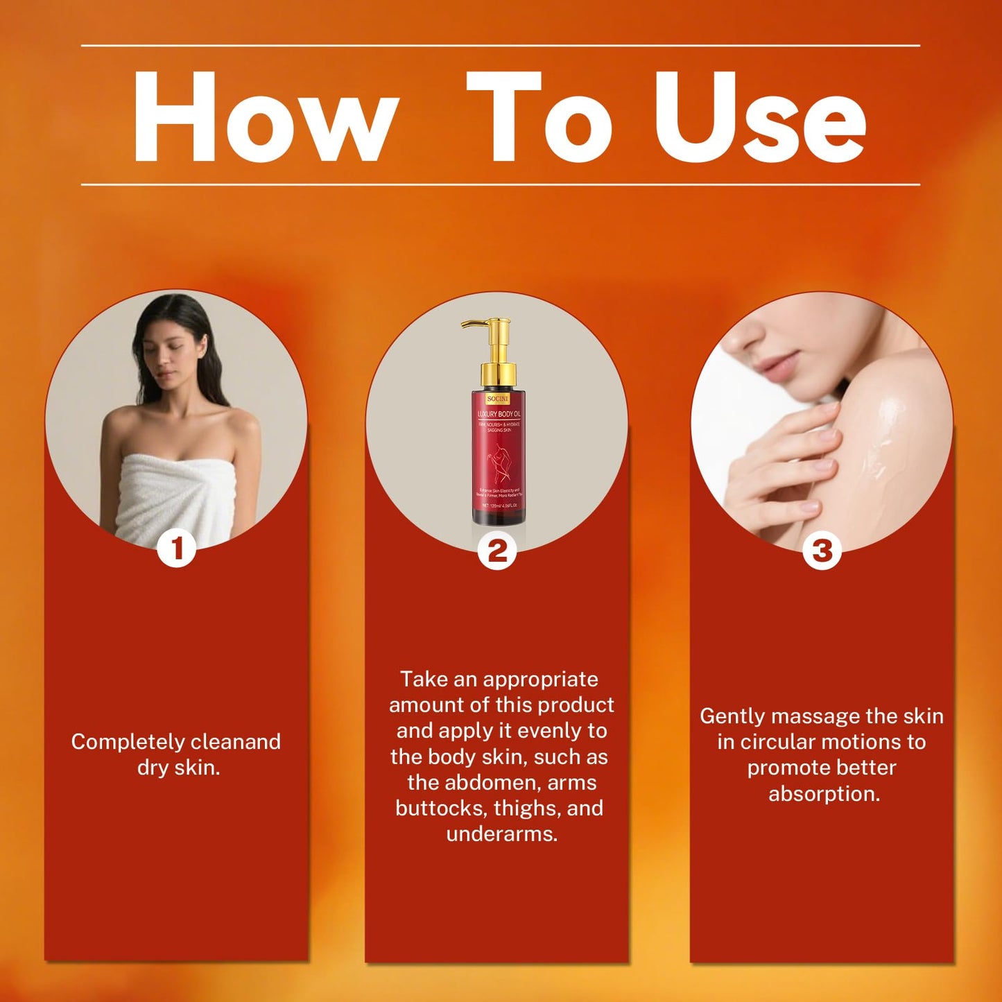 Body Firming Oil-Luxury Body Oil for Crepe Skin, Glow&Silky Remedy for Women, Tightening & Hydrating Treatment for Arms, Legs, Stomach, Natural Lightweight Non-Greasy Formula for Dry Skin, (Pack of 2)