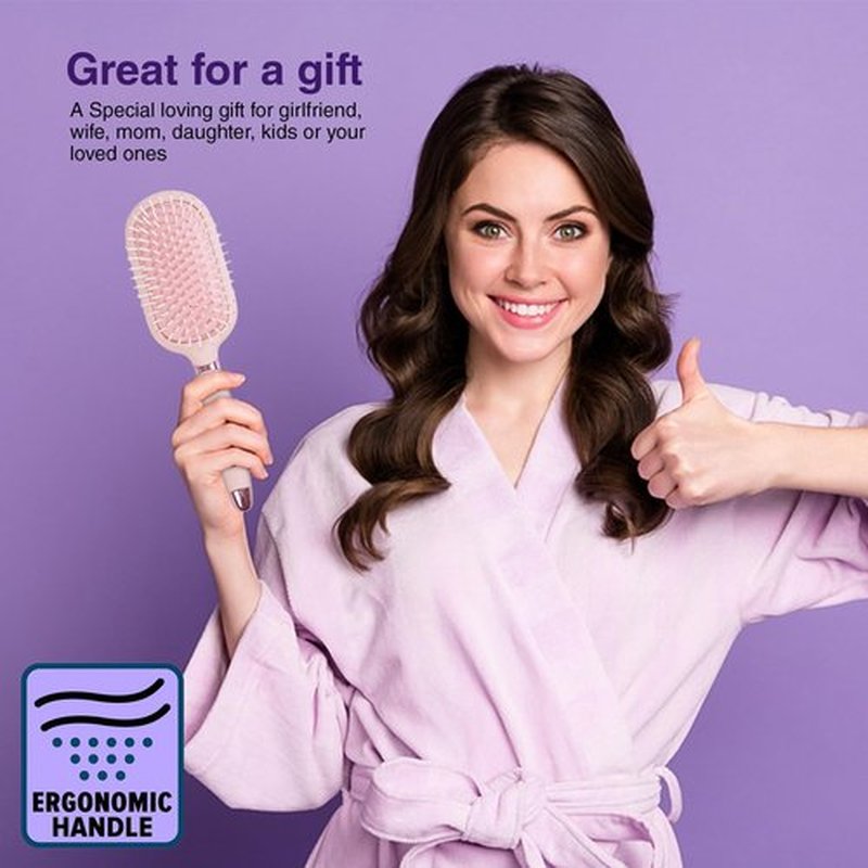 Vioris Aura Hair Care Detangling Brush & Roller Set- Perfect hair brushes for women with curly hair, Styling tools & appliances for tangle-free, Smooth Hair. (beige)