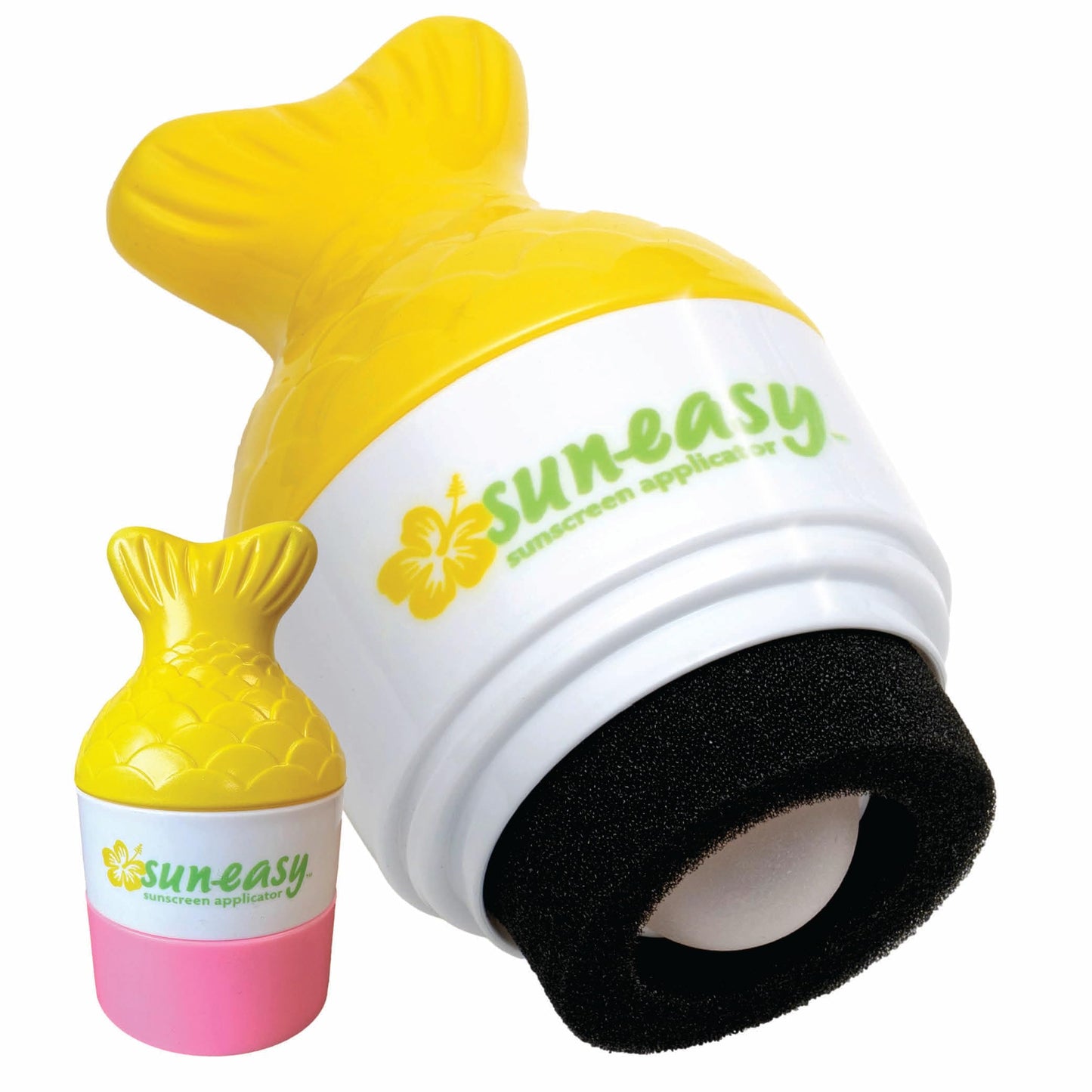 Sun-Easy Sunscreen Applicator for Kids and Family, Refillable, Quick & Easy Roller Application with Sponge, Mess-Free Sunscreen Lotion Toy, 80 ml Fish Pink Cap