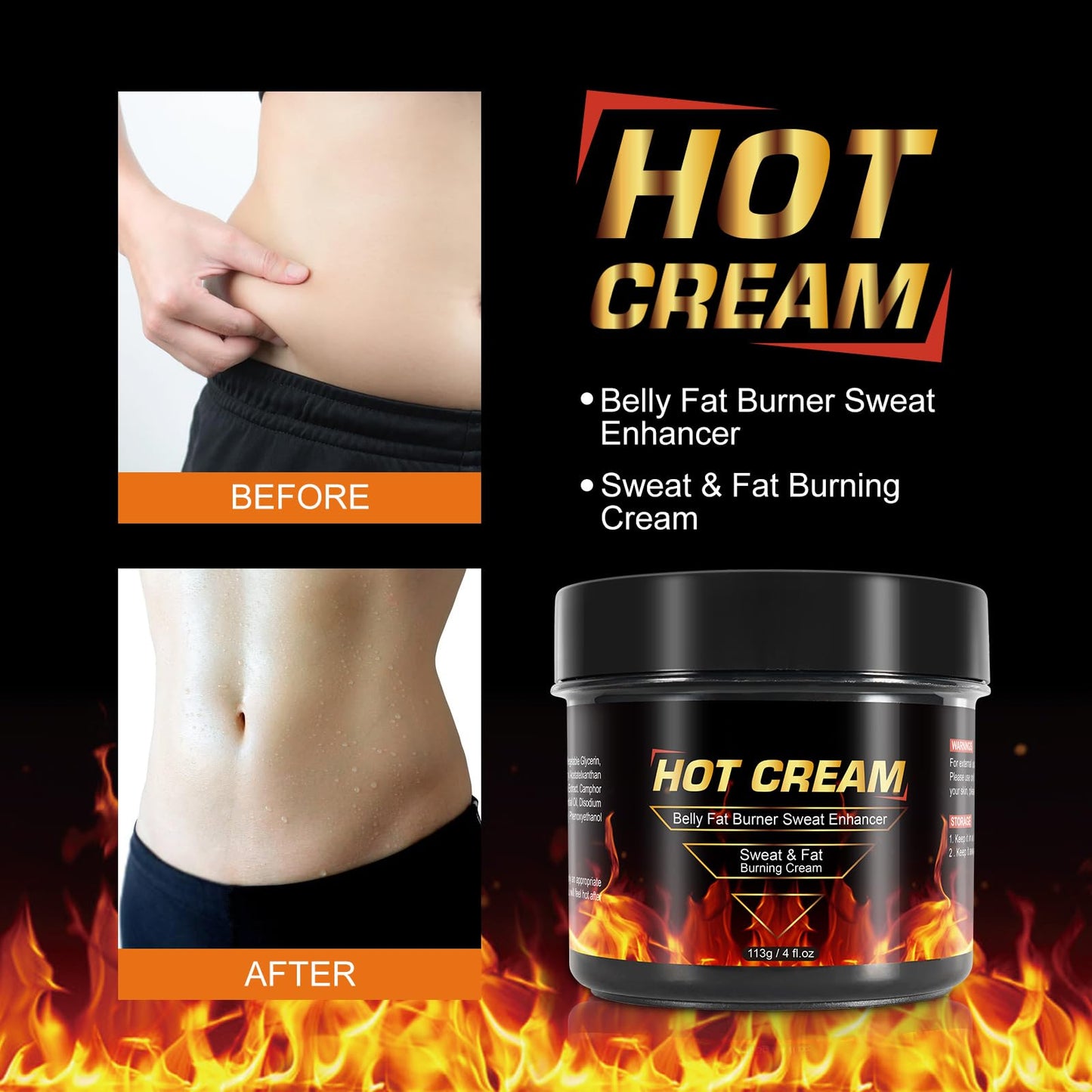 LTQXGT Sweat Cream for Belly Fat Burner for Women 2Pack – Hot Sweat Cream Workout Enhancer with Natural Ingredients – Cellulite & Fat Burning Cream for Thighs, Arms -Workout for Women & Men