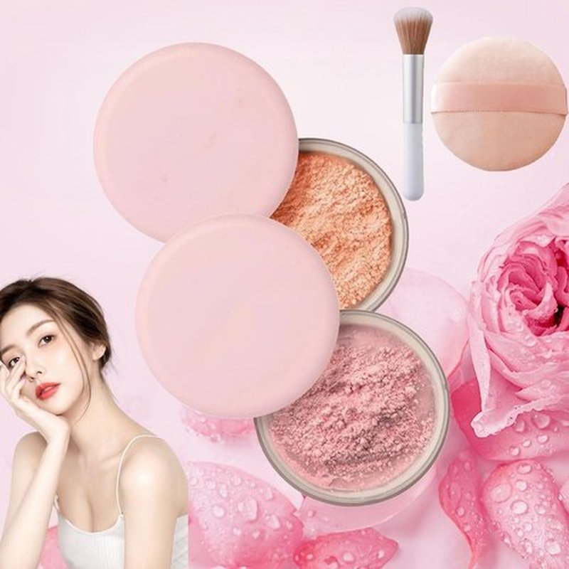 Luminance Milano Pink Powder, Luminance Milano Powder, Allaur Beauty Pink Setting Powder, Beauty Blurring Powder, Beauty Pink Setting Powder, Waterproof Setting Powder, for All Skin Tones(2 Pcs*a)