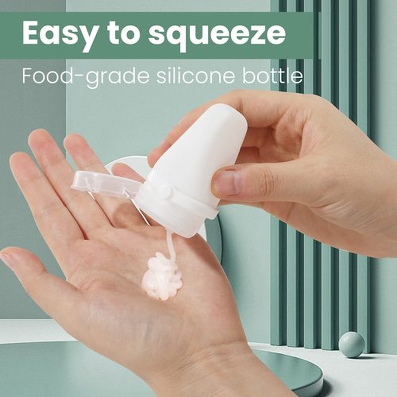 RONRONS Silicone Travel Bottles, Squeeze Salad Dressing Bottles, 1oz Condiment Squeeze Bottles Sauce Containers for Lunch Box (2 Pieces)