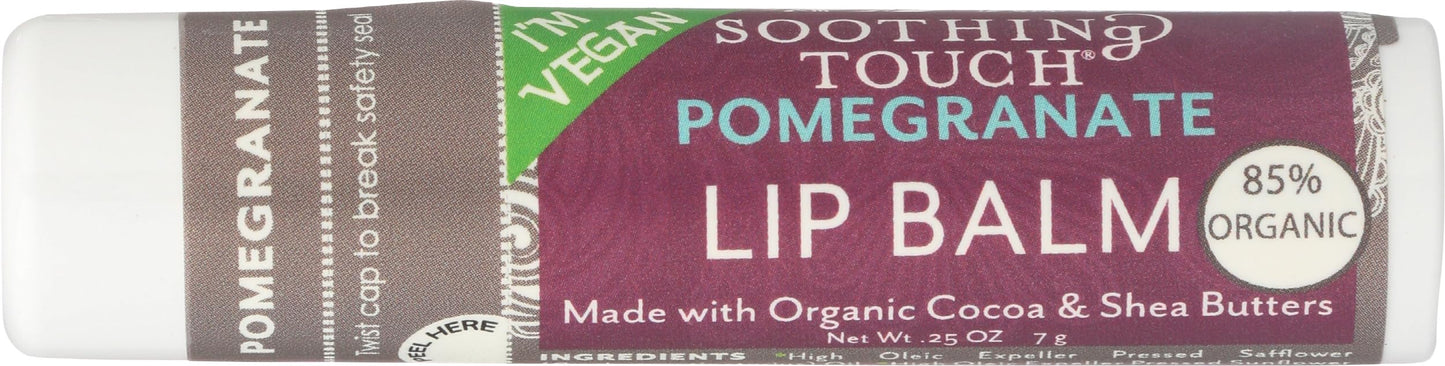 Soothing Touch, Pomegranate Organic, Vegan Lip Balm, .25 oz