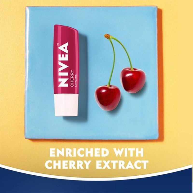 NIVEA Cherry Lip Care - Tinted Red for Beautiful, Moisturized Lips - .17 oz. Stick (Pack of 6)