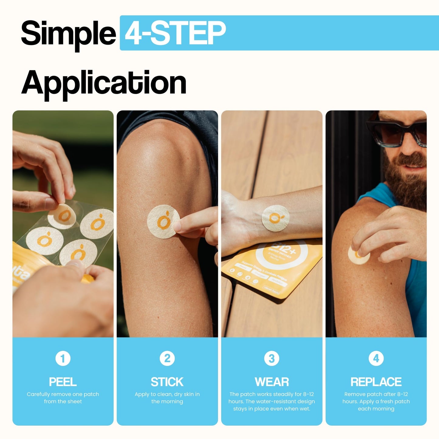Vytadose Natural Melatonin-Free Herbal Sleep Patches for Adults - No Added Hormones - 8-Hour Time-Release Formula - Ashwagandha, Magnesium, Passionflower, Valerian Root, Lemon Balm & Chamomile