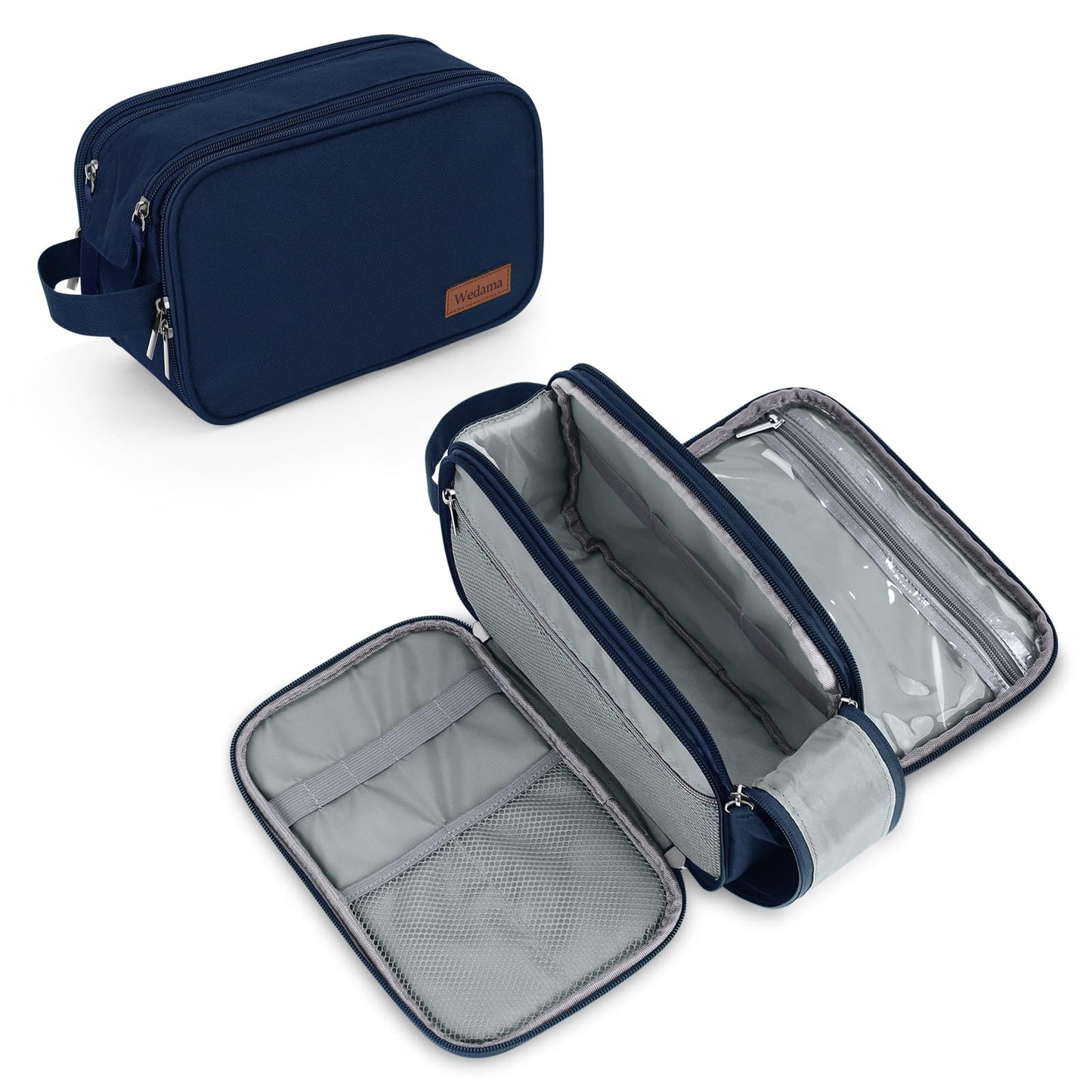 Wedama Toiletry Bag for Men, Handheld Travel Bag, Waterproof Toiletries, Thickened Polyester Dopp Kit, Toiletries Business Trips and Camping, Blue