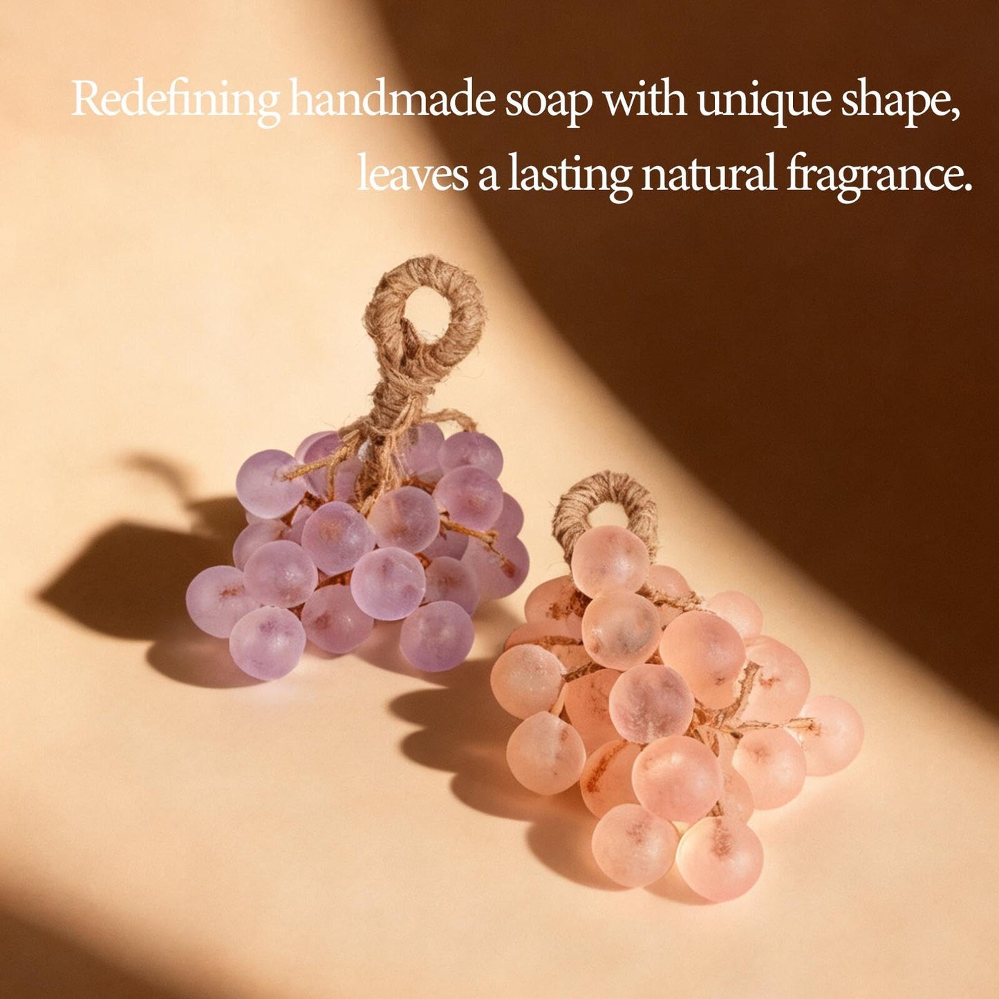 Purple Grape Soap on a Rope for Mothers Day Gift, Cold-Process Bath Soap, Handmade Grapes Cluster Shaped Soaps, Decorative and Aromatic Artisan Soaps, DIY Handmade Bay for Fresh Air, Washing