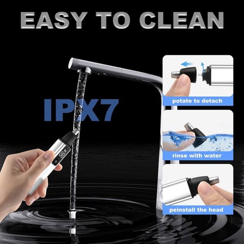 Ear and Nose Hair Trimmer for Men Women–2024 Nose Hair Trimmer Clipper Pro-15,000 RPM Motor with 3 Speed and LED Display, Hair Trimmer Set with Dual Edge Blades, IPX7 Waterproof, Type C Rechargeable