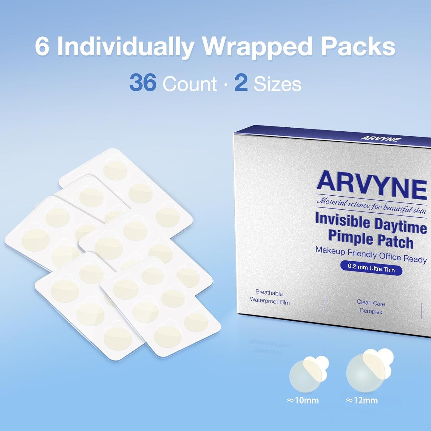 Invisible Daytime Pimple Patch - Ultra-Thin Hydrocolloid Acne Patch for Makeup | 36 Count