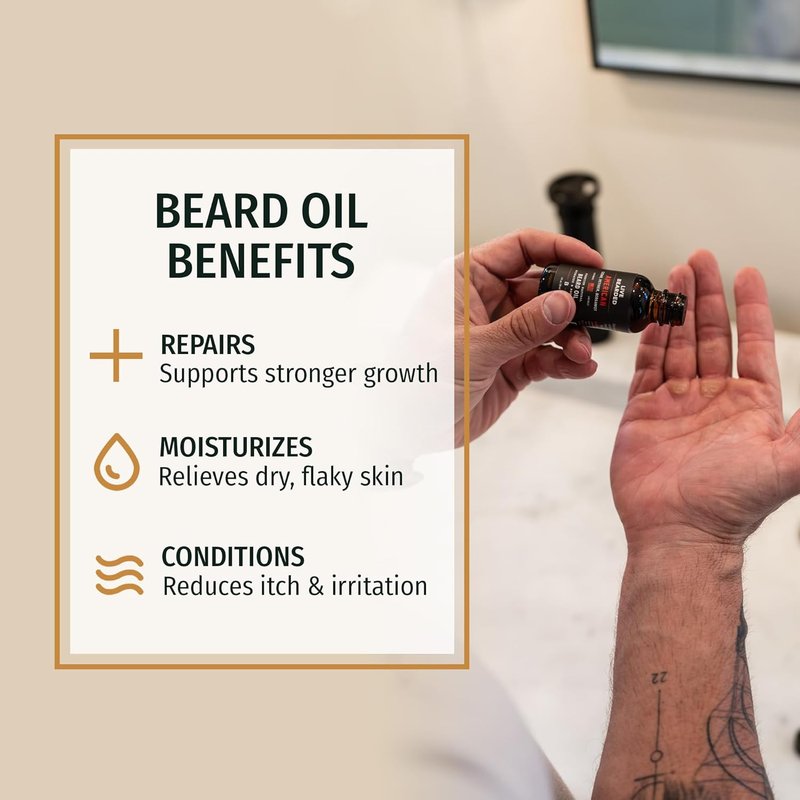 Beard Oil for Men - Premium All-Natural Jojoba | 1 fl oz - 1880 Bourbon, Bitters, Citrus Scent