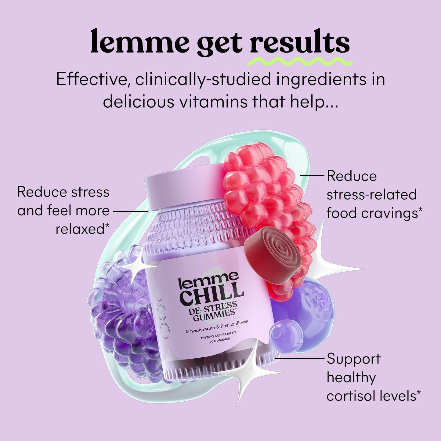 Lemme Essentials Bundle (Gift Box) - Matcha, Chill and Focus Gummies to Support Energy Metabolism, Relaxation and Concentration - Gluten Free, Non GMO, Gelatin Free (Variety Pack of 3)
