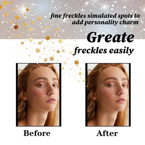 Gpsuootd Makeup Patches,8pcs Gold Sparkle Freckles,Face Makeup Patches,Glitter Freckles Face Tattoo (8PCS Gold Glitter Freckles-003)