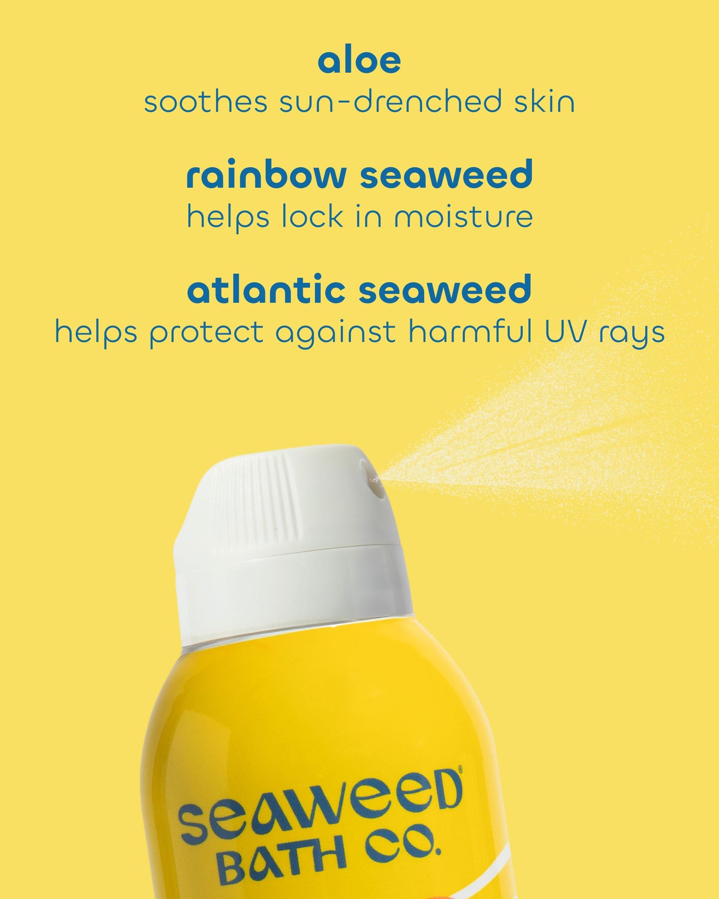 Seaweed Bath Co Kids Mineral Sunscreen Spray SPF 50 - Zinc Oxide Tear Free Sunblock for Children - Lightweight Water Resistant Broad Spectrum Protection for Sensitive Skin, 6 Ounce (Pack of 2)