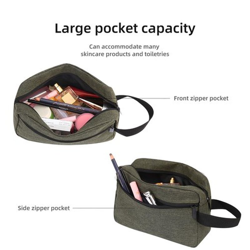 Icramsy Travel Toiletry bag Toiletry bag for women men Hanging toiletry bag Cosmetic bag Travel accessories Gift for Women Men (Deep green)