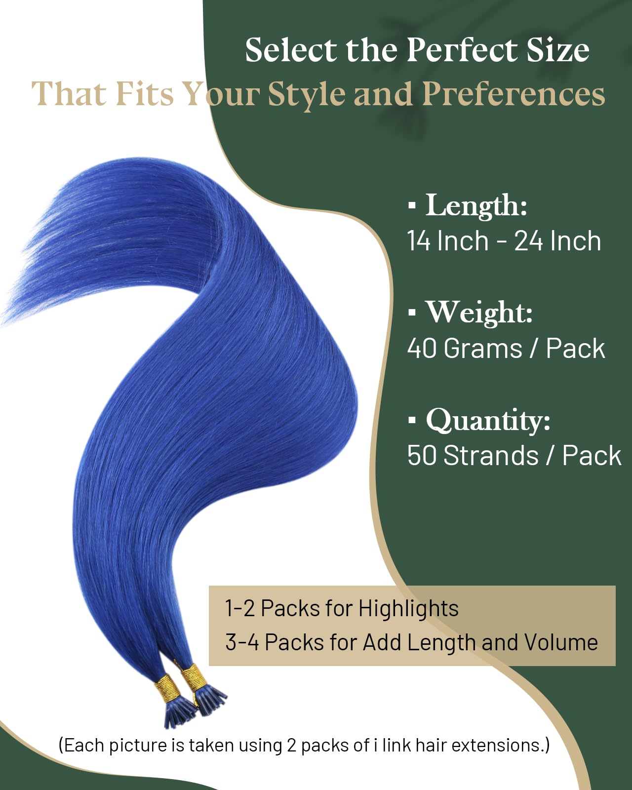 Ugeat Hair I Tip Hair Extensions Colored 25s I tip Hair Extensions Human Hair for Party Blue Itip Hair Extensions Real Human Hair Cosplay Pre Bonded Hair Extensions Purple 14 Inch 20g