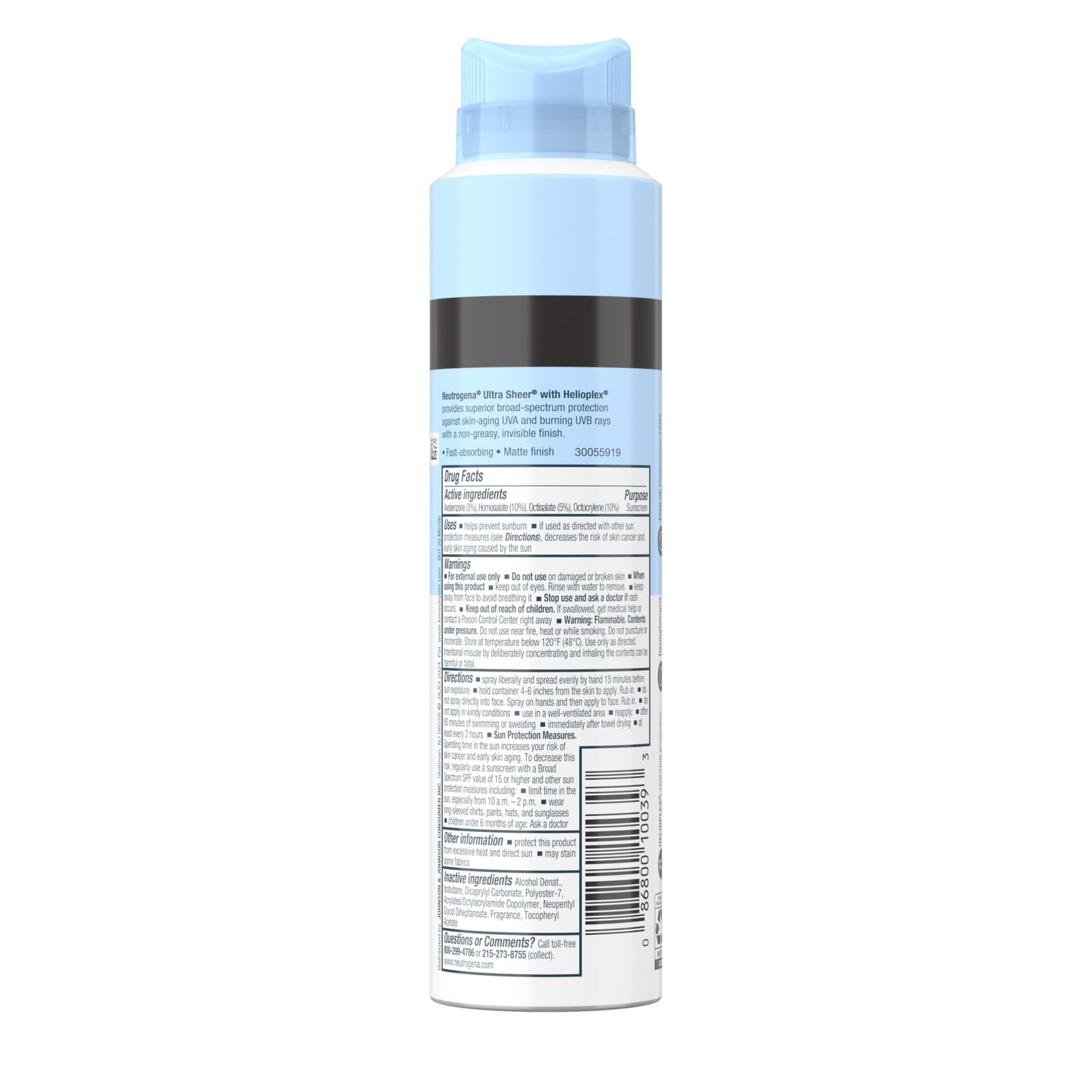Neutrogena Ultra Sheer Sunscreen Spray SPF 45 Body Mist, Lightweight Non-Greasy Broad Spectrum UVA/UVB Protection, Non-Comedogenic Water Resistant Spray Sunscreen (80 min), Pack of 3, 5 oz