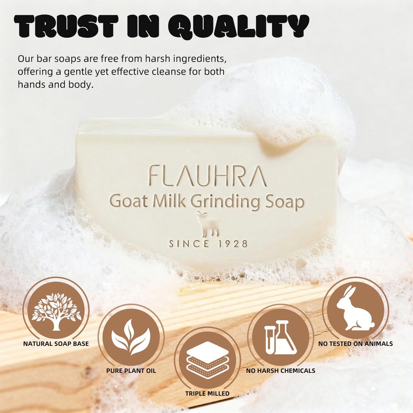 Bee & Flower Goat Milk Soap Bar with Fig & Manuka Honey All Natural Goat Milk Grinding Soap Moisturizing Bath Bar Soap Suitable for All Skin Types 7.2 oz