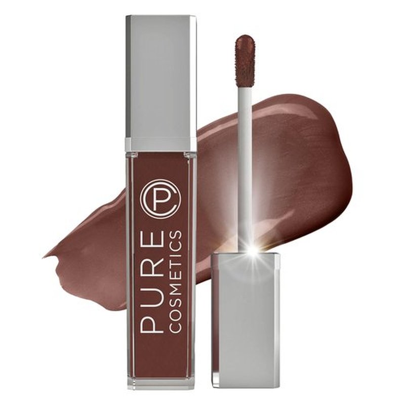 Pure Cosmetics Pure Illumination Lip Gloss - LED-lit Applicator w/Side Mirror - Non-Sticky, Moisturizing & Hydrating Lip Glosses - Soothes & Protects Dry Chapped Lips (Down To Earth)
