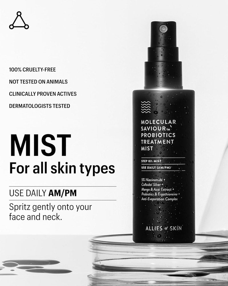 Probiotic Face Mist - Toner for Pore Minimization & Moisture Retention | 5% Niacinamide | Travel-Friendly (1.7 Fl Oz)