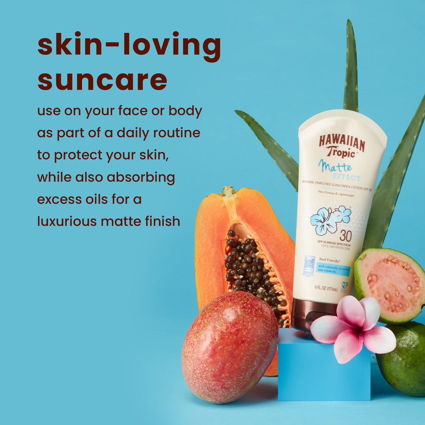 Hawaiian Tropic Matte Effect Sunscreen Lotion, SPF 30, 6 ounce