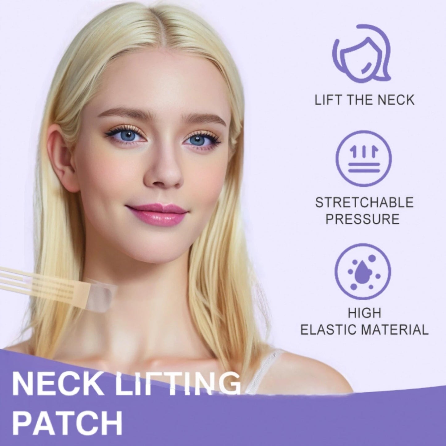 BeSpace Neck Lift Tape, 20Pcs Instant Face Tape Lifting For Sagging Skin Neck Wrinkle Patches Care For Women With 4pcs Bands