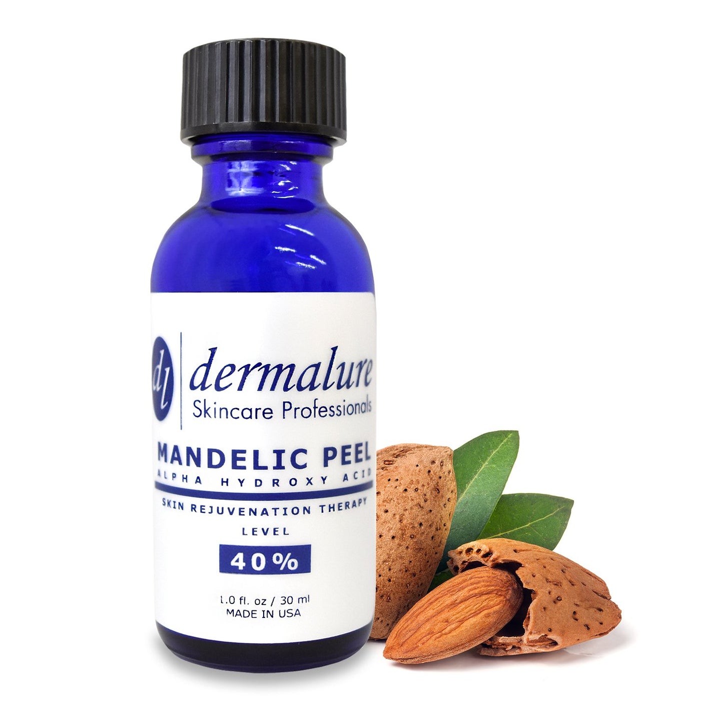 Mandelic Acid 40% AHA Alpha Hydroxy Peel Medical Strength Used For Rosacea, Cystic Acne, Blackheads, Pores, Whiteheads, Hyperpigmentation, Melasma, Age Spots, Sun Spots (1.0 fl. oz / 30 ml)