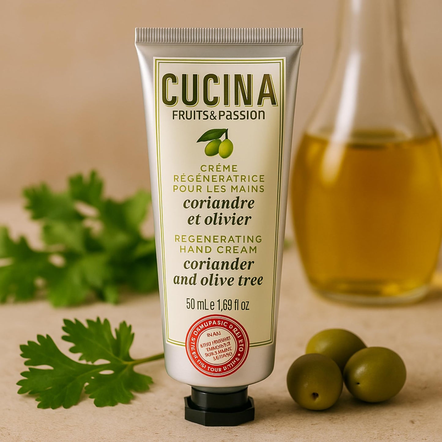 Cucina Fruits & Passion Regenerating Hand Cream Travel Gift Set, 4-Pack – Coriander & Olive Tree, Lime Zest & Cypress, Sanguinelli Orange & Fennel, Sea Salt & Amalfi Lemon (50 mL Each)