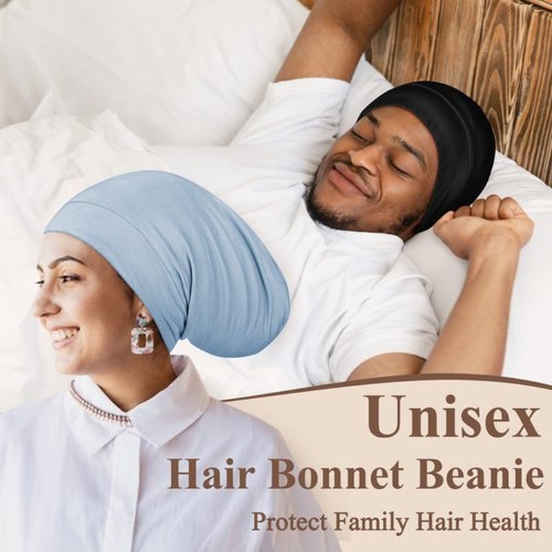 OLESILK 100% Mulberry Silk Bonnet for Sleeping Women, Silk Hair Wrap for Sleeping, Silk Sleep Bonnet for Women&Men, Real Silk, Not Satin, Light Blue