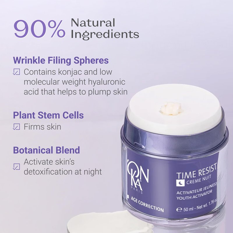 Yonka Time Resist Nuit | Anti-Aging Night Cream with Youth Activating Complex and Shea Butter | Firming Anti-Wrinkle Moisturizer for Face and Neck | Paraben-Free | 1.76 oz