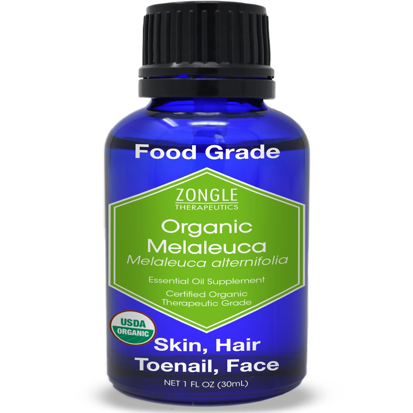 Organic, Tea Tree, Melaleuca, Oil, Food Grade – 100% Pure, Tea Tree Essential Oil, by Zongle Therapeutics, 1 OZ