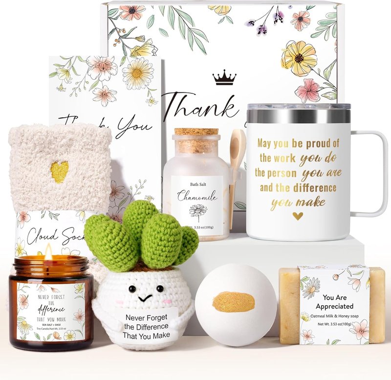 Thank You Gift Basket - 9PCS Employee Appreciation Set with Tumbler | Perfect for Coworkers, Teachers & Friends