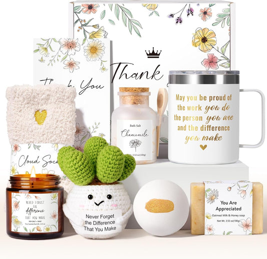 Thank You Gift Basket - 9PCS Employee Appreciation Set with Tumbler | Perfect for Coworkers, Teachers & Friends
