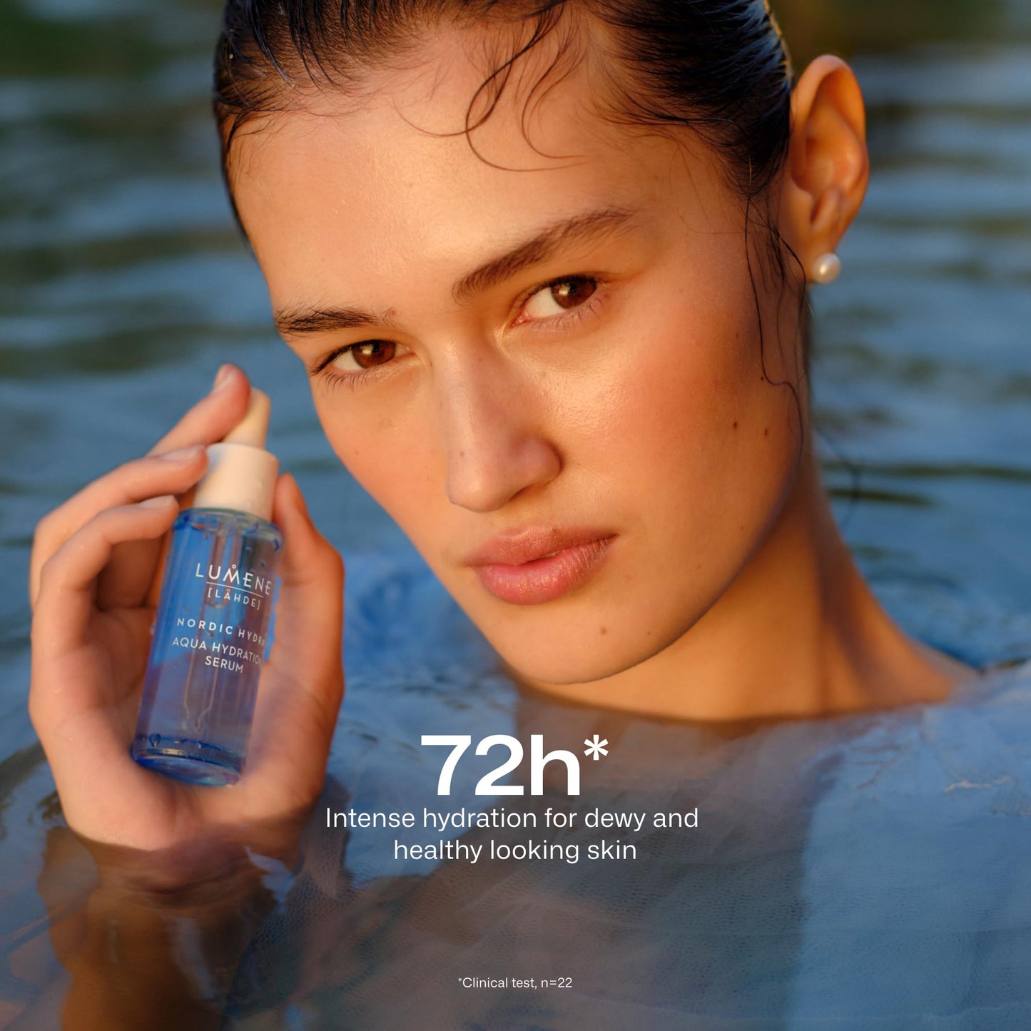 LUMENE Nordic Hydra Aqua Serum | Intense Hydration for Lasting Dewy Skin | With Arctic Spring Water, Hyaluronic Acid & Nordic Red Algae | Lightweight & Hydrating | Vegan | 30 ml
