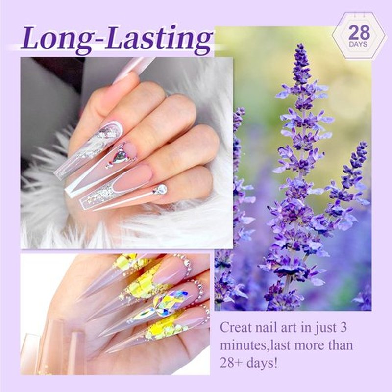 SAVILAND Builder Nail Gel Set - 2 Basic Colors Nail Extension Kit Clear Nude Nail Strengthen Gel with Nail Brush 100 Pcs Nail Forms for Nail Extension at Home Nail Salon, Nail Art DIY