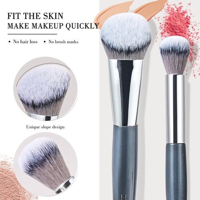 BEILI Makeup Brushes 15Pcs Make up Brushes Set Premium Vegan Foundation Concealers Blush Eyeshadow Eyeliner Powder Highlighter Blending Face Brush Set(Blue)