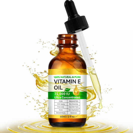 Vitamin E Oil for Scars - All-Natural Vegan Skin Moisturizer | 2.02 FL OZ