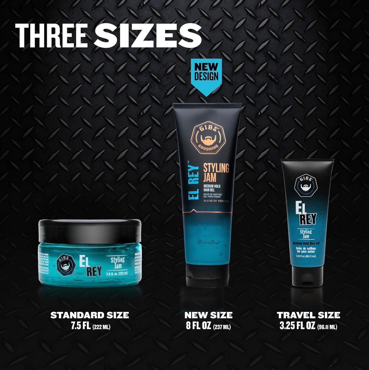 GIBS Grooming El Rey Styling Jam for Men, Medium Hold Hair Gel