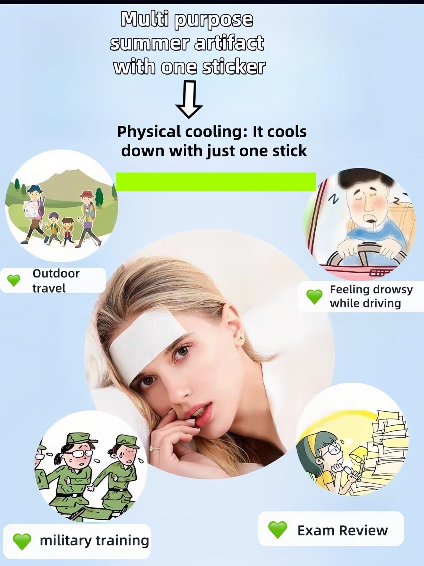 Cooling Gel Patches 20 Pack - 8 Hour Ice Cold Relief for Forehead, Neck & Body | Grape Mint Scented | Instant Temperature Drop for Sunburn, Workouts, | Hypoallergenic, Non-Irritating & Portable