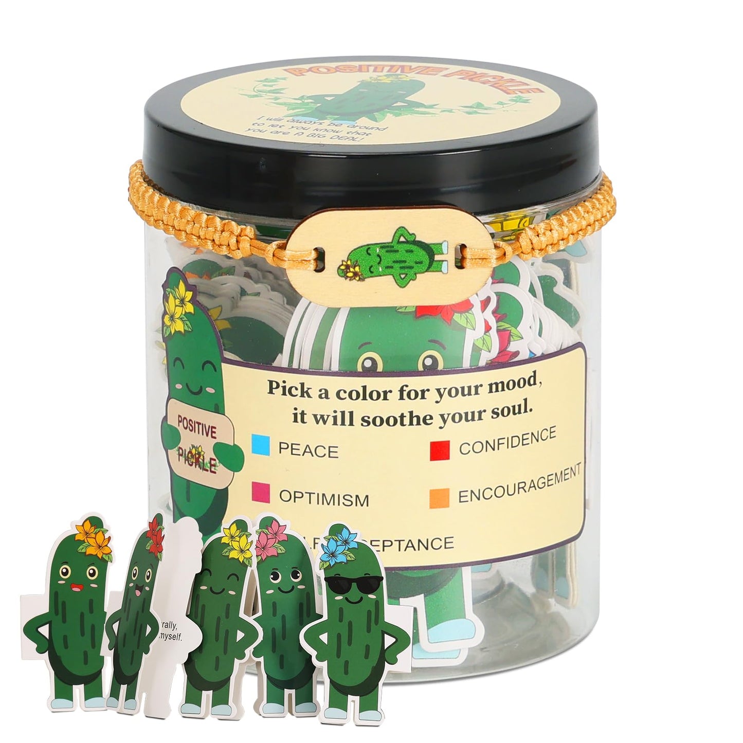 MEBRUDY 90 Positive Pickle Affirmation Cards Jar with NFC, Graduation Gifts, Birthday Gifts for Mom, Women, Teenage, Adults, Teachers, Sisters, Friends, Teen Girl Cute Trendy Stuff