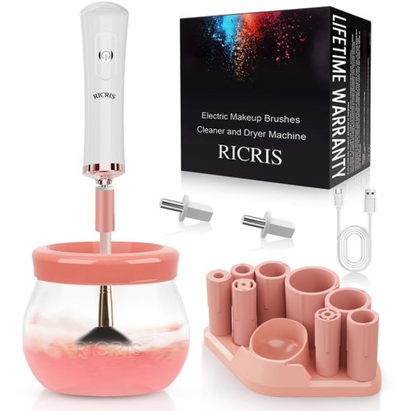 RICRIS Electric Makeup Brush Cleaner Machine - Ultra Fast USB Make Up Brush Washer and Dryer - Automatic Cosmetic Brush Cleanser Tool Clean and Dry in Seconds for Beauty Women, Girls