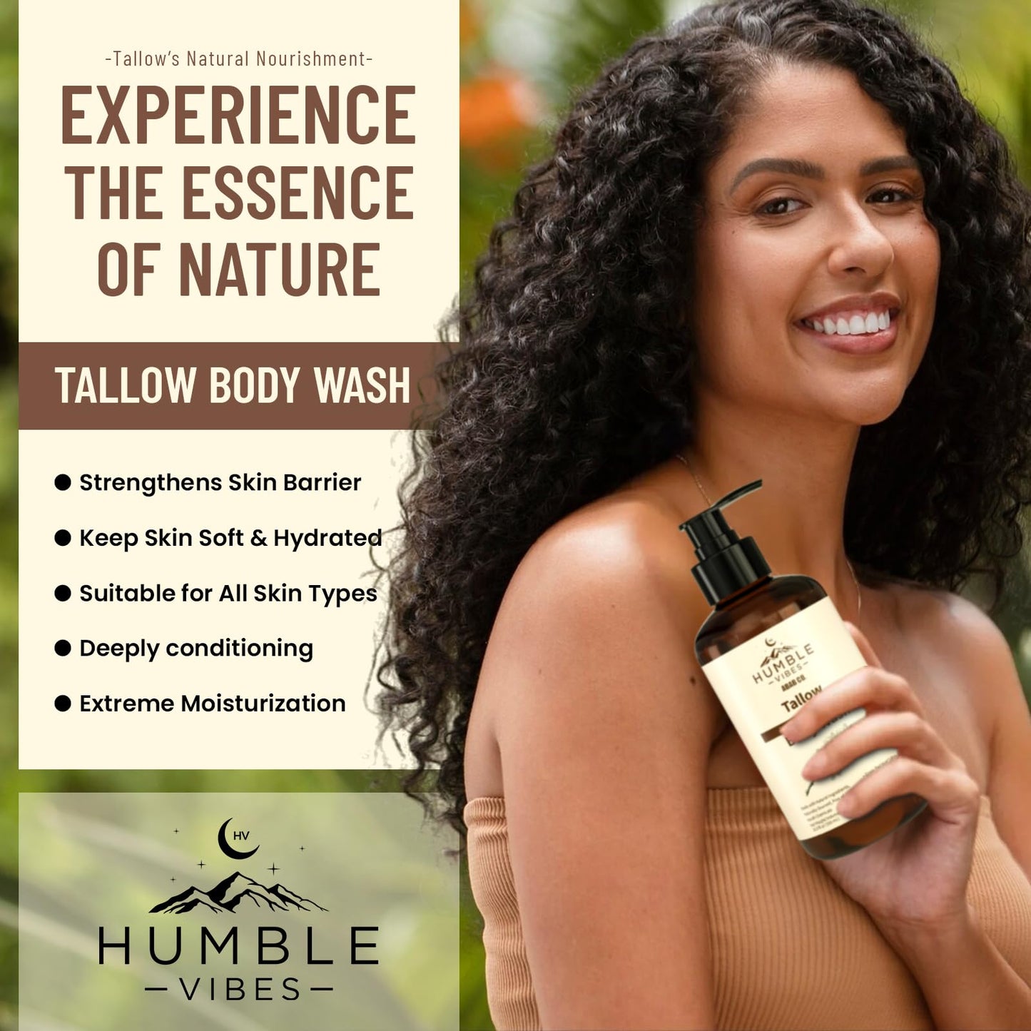 New!, Natural Tallow Body Wash, Made With Naturally Derived Plant Based Ingredients & Tallow, Free of Harsh Chemicals, Great for Eczema, Itchy Dry Skin, Moisturization, Eucalyptus + Cedar