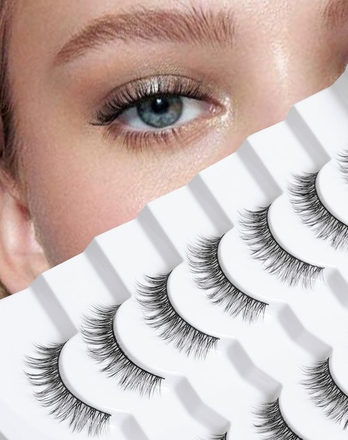 Onlyall Lashes Mink False Eyelashes Natural Wispy Lashes Soft Faux Mink Lashes Fluffy False Lashes DK72