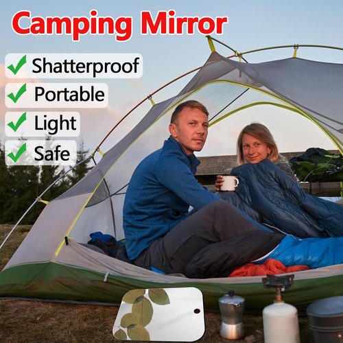 Shatterproof shower mirror fogless for shaving mirror (Medium, 8"x6") Small Wall Hanging Camp Vanity Mirror,Unbreakable Plexiglass Makeup travel camping mirrors,men fog free handheld,Outdoor Showers