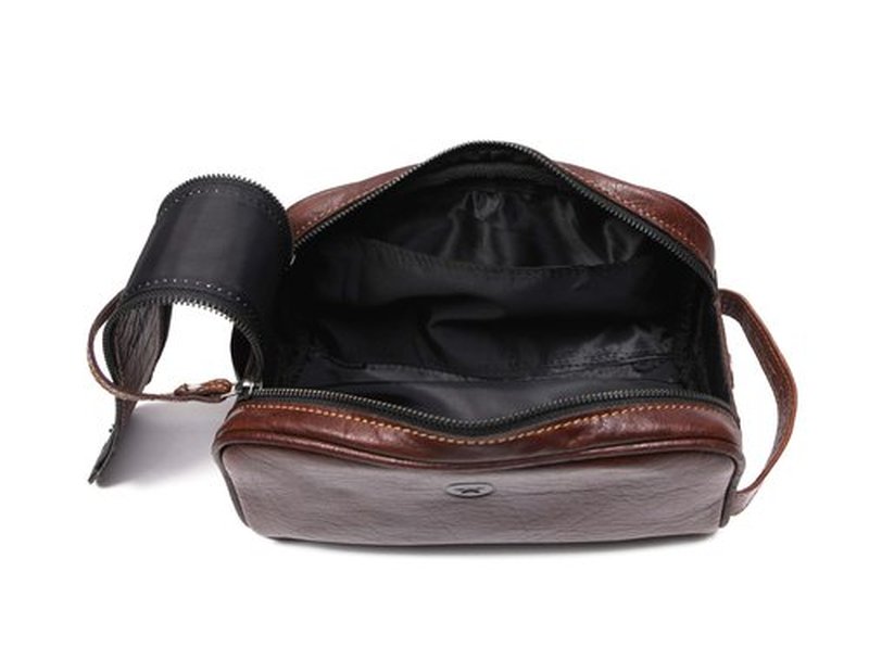 Leather Toiletry Travel Pouch Leather Waterproof Dopp Kit By Aaron Leather Goods