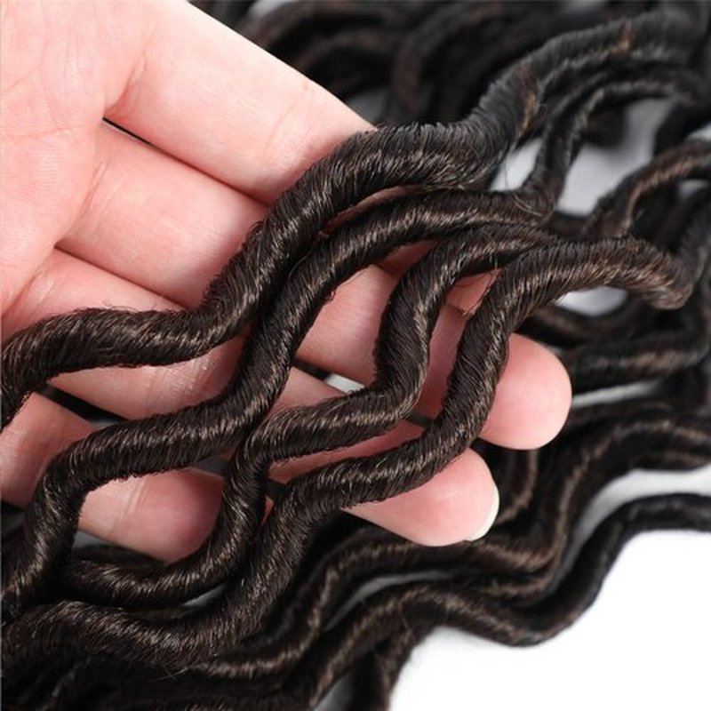 Karida Faux Locs Crochet Hair 24 Inch, 6 Packs Pre Looped Goddess Locs Crochet Hair, Wavy Crochet Faux Locs With Curly Ends, Boho Faux Locs Crochet Hair For Black Women (24 inch, T30#)