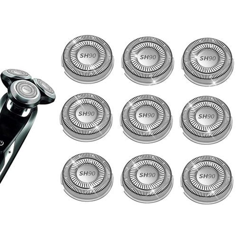 9 Pack SH90 Replacement Heads Compatible with Ph****s norelco Series 9000(S9xxx) 8000(S8xxx) Electric Razor Shaver, Upgrade SH90/62 Replacement Double Blades for Ph****s shaver 9000
