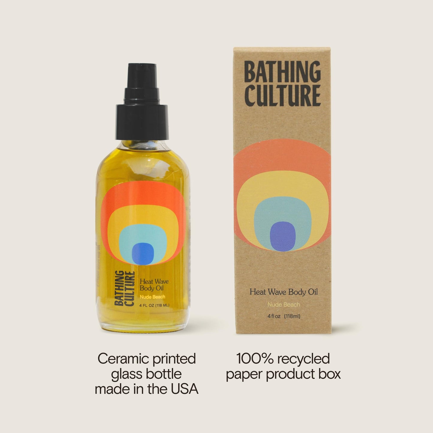 Bathing Culture - Organic Heat Wave Body Oil | Natural, Biodegradable, Sustainable, Vegan Personal Care (4 fl oz | 118 ml)