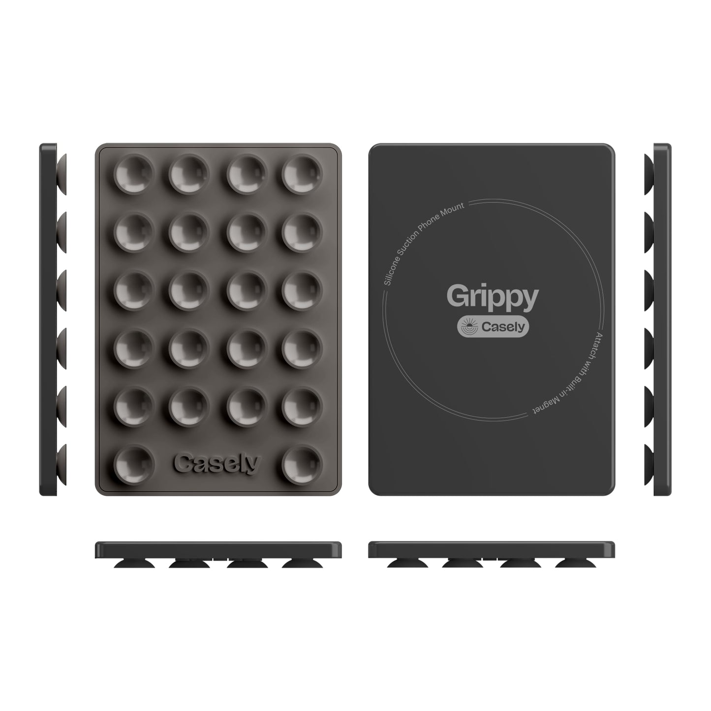 Casely Grippy MagSafe Compatible Cell Phone Mount Silicone Suction Cup Sticky Phone Holder and Stand
