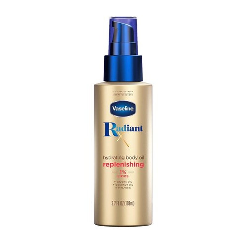 Vaseline Radiant X Even Tone Body Lotion 11 oz & Replenishing Body Oil 3.7 oz Bundle